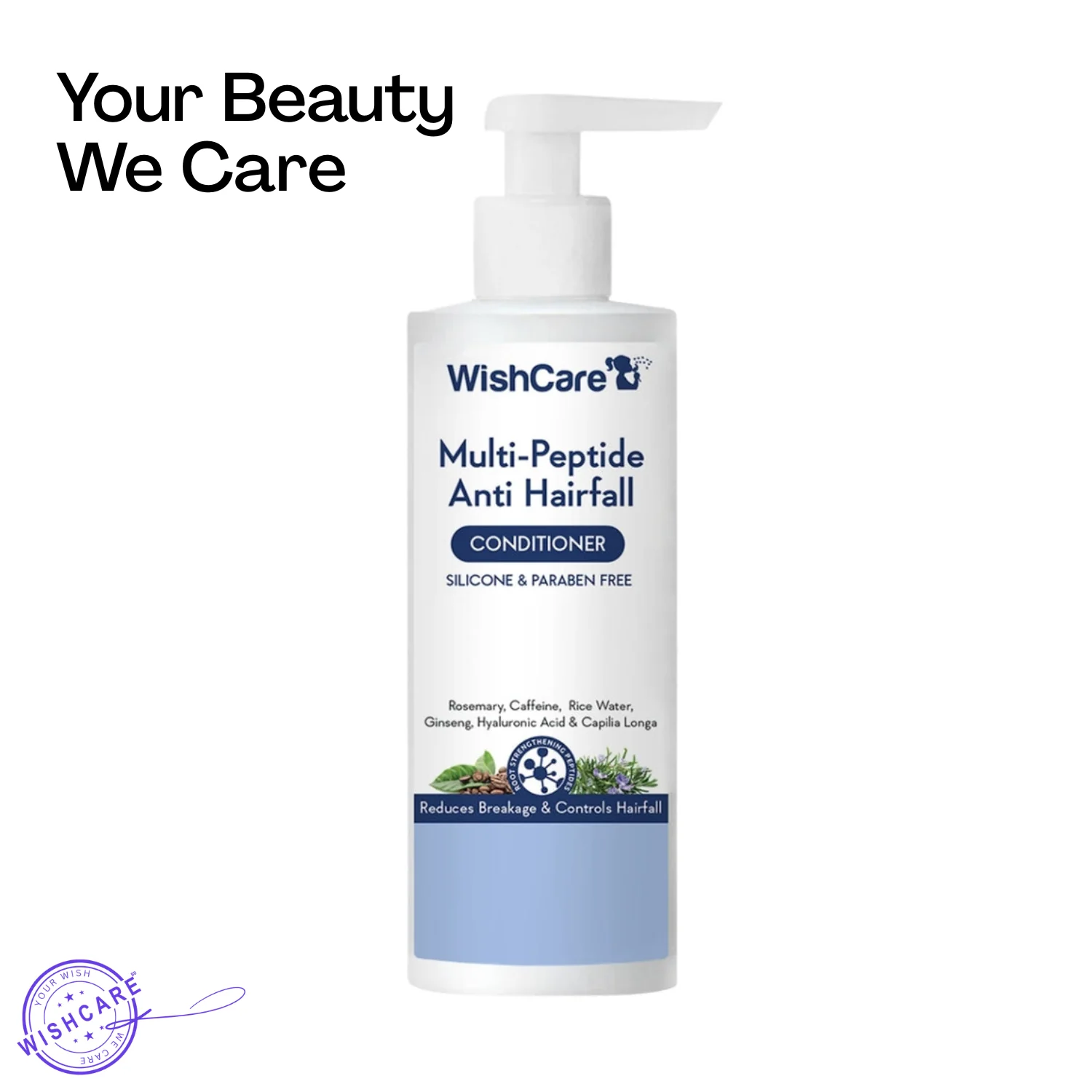 1 WishCare Multi-Peptide Anti Hairfall Conditioner | With Rosemary - 200ml - Image 1