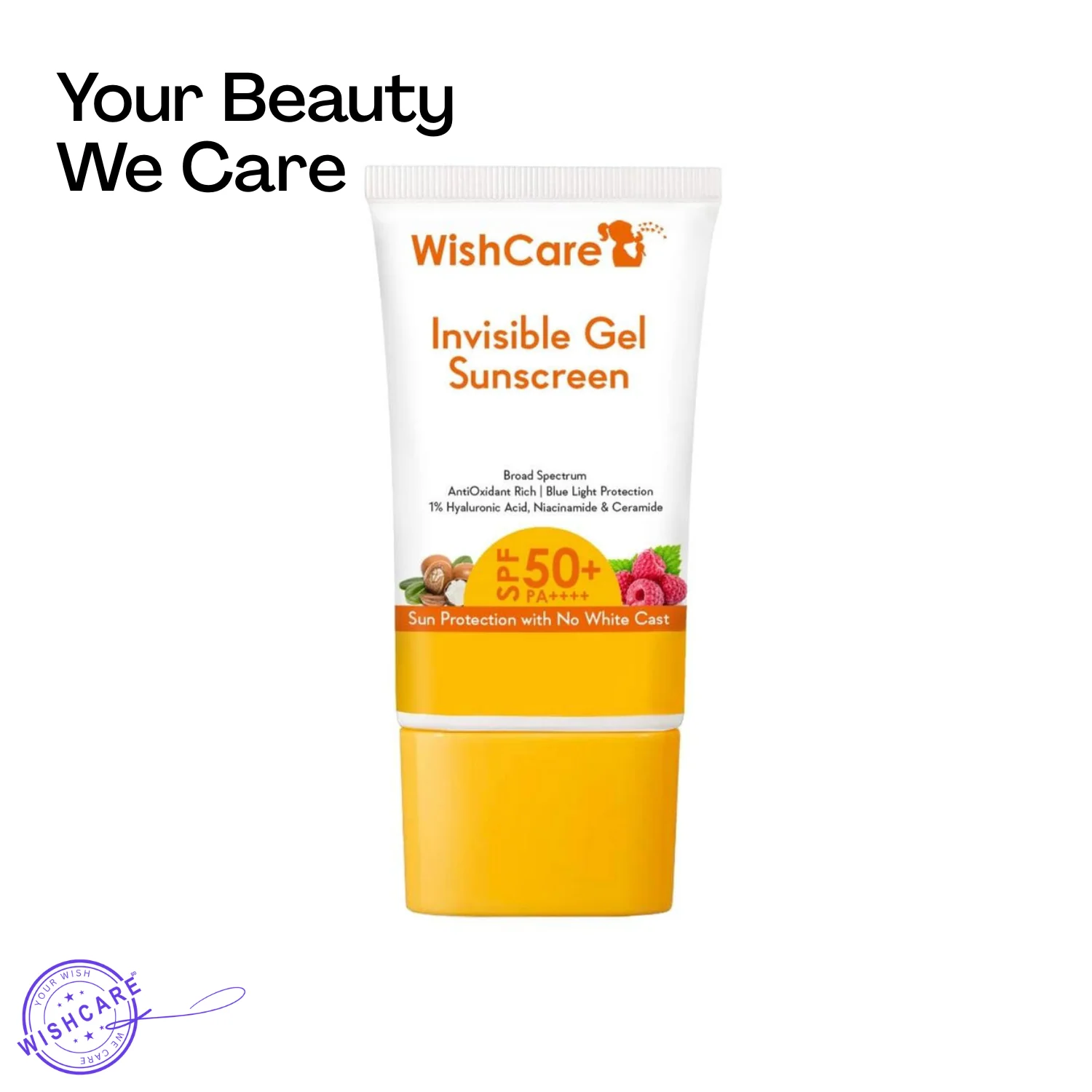 27298328382398 WishCare Invisible Gel Sunscreen SPF 50 | 50g - Image 1